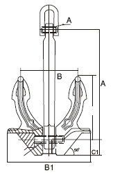 Stockless Anchor - Front View